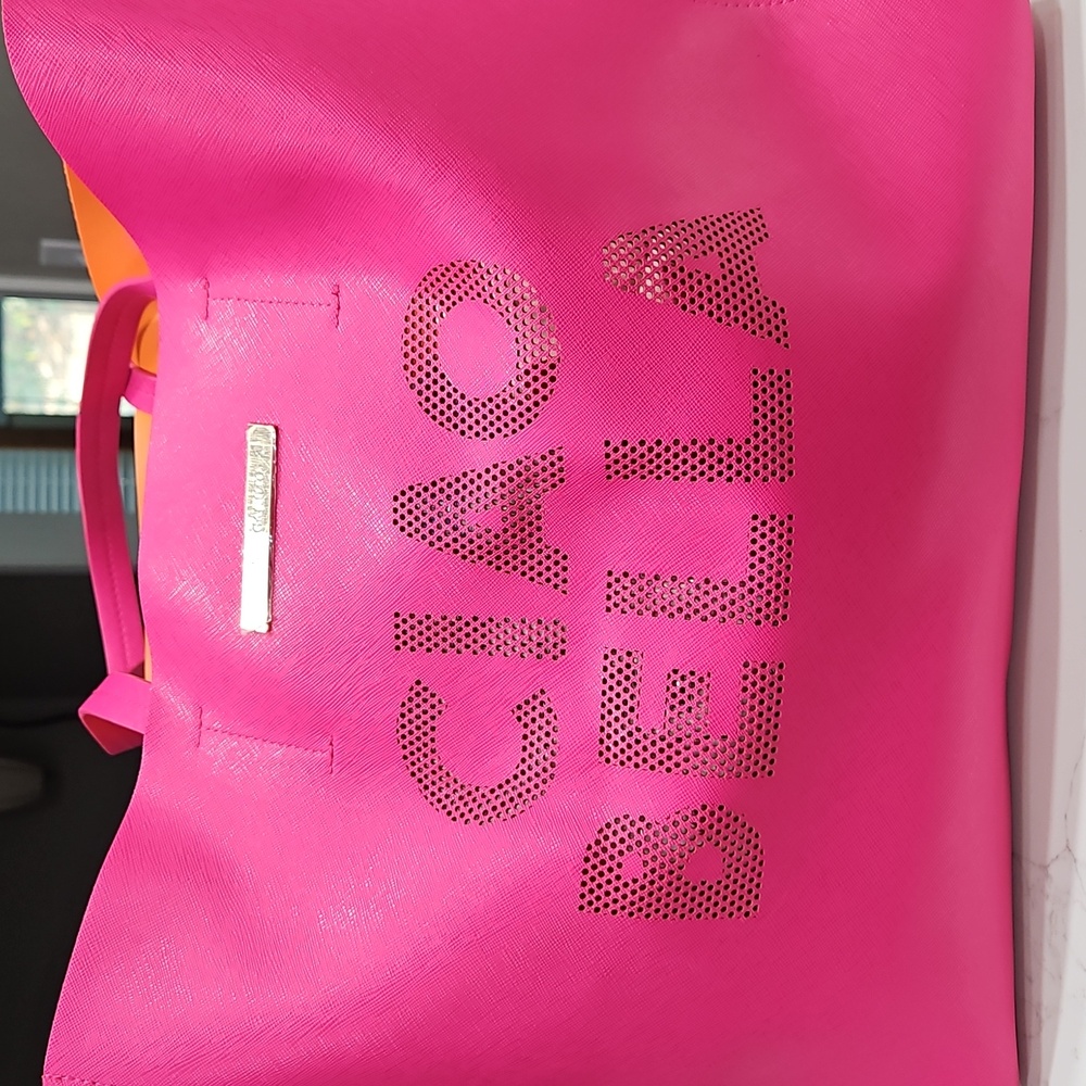Vince Camuto Lg Pink/orange Tote.